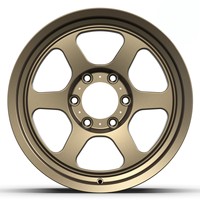 Nuevas Llantas de Aleación Forjadas Clásicas de 6 Radios para Todoterreno, Color Bronce Mate, Ligeras, Personalizadas, PCD ET 4x4, para Camionetas y SUV, de 17-20 Pulgadas