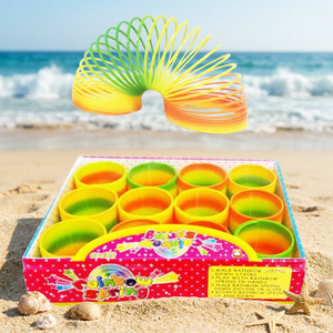 Cercle pliant en plastique en spirale arc-en-ciel, jouet classique et original pour enfants, idéal pour les cadeaux de fête - Product Image 3
