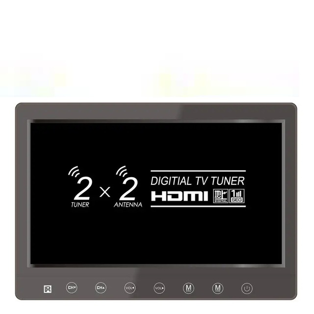 2 Tuner 2 Antenna 10.1 Inch Full Segment MPEG4 140km/h Digital TV Receiver HDMI AV FM Set-top Box for Japan South America