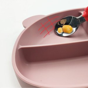 Nouvelle Arrivée Assiette Ours Bébé en <span class=keywords><strong>Silicone</strong></span> Sans BPA avec Ventouse Antidérapante et Compartiments pour Repas de Bébé - Product Image 6