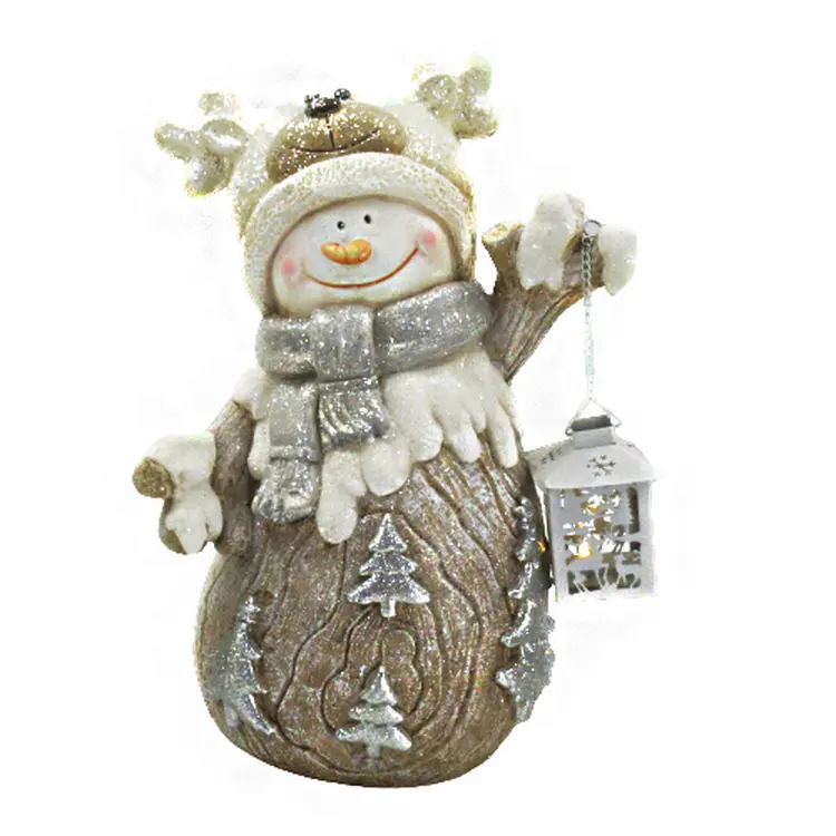 Christmas Magnesia snowman with T-Light holder Ornaments Mgo christmas snowman sculpture