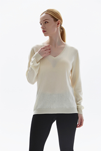 Pull en cachemire 100% pour femmes, col en V, manches longues, pull minimaliste uni, tricoté à la machine, vêtements d'hiver - Product Image 2