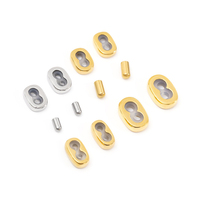 2023 composants de bijoux Offre Spéciale 3D or dur en forme de 8 boucle de réglage de corde en cuir en acier inoxydable pour la fabrication de bracelets