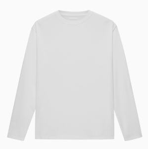 Nouveau t-shirt décontracté polyvalent à manches longues, 100 % coton, couleur unie, t-shirt simple et décontracté à col rond et manches longues - Product Image 1