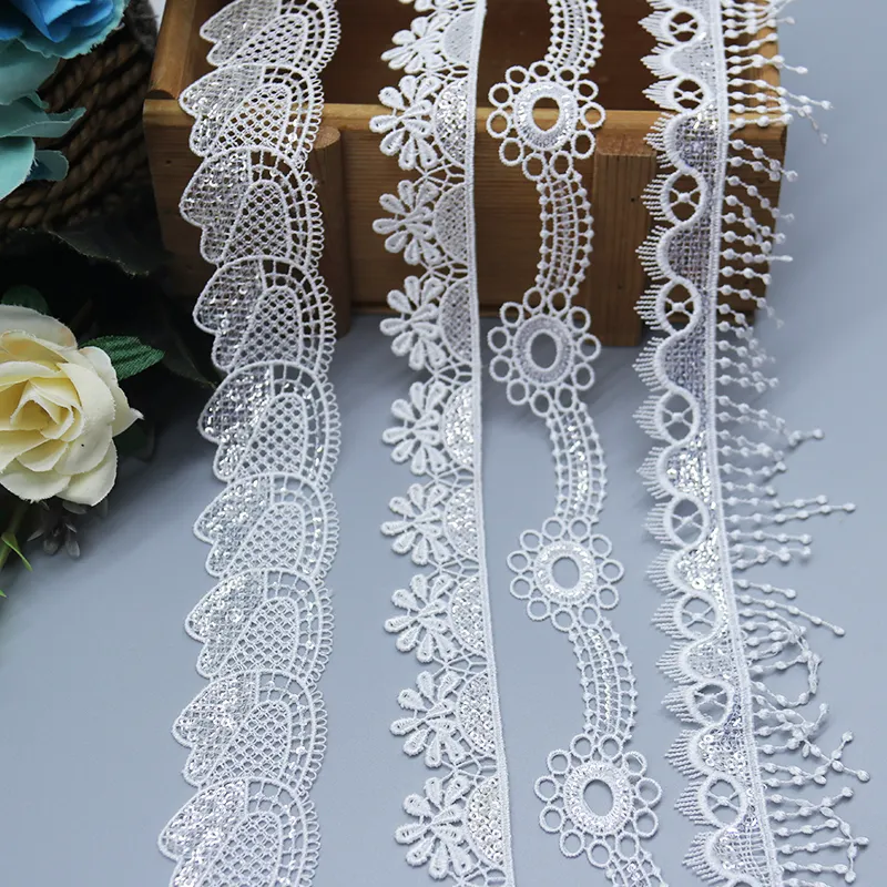 manufacturer wholesale commonly use bridal lace trim 100% polyester water soluble lace trim for garment