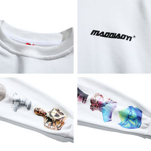 On-line di Vendita Calda 1pc Personalizzato Oversize pantaloni Casuali degli uomini di Logo Personalizzato Con Cappuccio Girocollo Hip Hop <span class=keywords><strong>Streetwear</strong></span> Girocollo Felpa Crew collo - Product Image 4