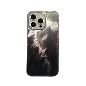 Laser Fox Brush IMD Silver Plating Protective Shockproof Mobile Phone Accessories Cover Case For iPhone 11 12 13 14 15 Pro Max