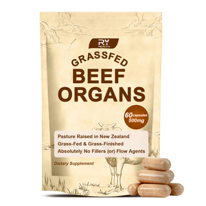 Capsule di <span class=keywords><strong>Pancreas</strong></span> di Manzo Alimentato a Erba, Produzione EM/ODM con Etichetta Privata, Supporto per la Salute Digestiva e Intestinale - Product Image 1