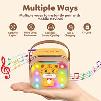 Altavoz de Karaoke para Niños, Máquina de Cantar Inalámbrica Portátil con Luz RGB, Recargable por USB, Regalo para Fiestas en Casa, Mini Reproductor de Música