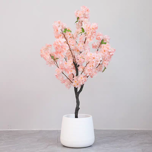 Árbol de flor de <span class=keywords><strong>cerezo</strong></span> artificial en maceta Rosa <span class=keywords><strong>Sakura</strong></span> bonsái para jardín/Decoración de Casa de Té plantas artificiales en maceta para dormitorio - Product Image 4