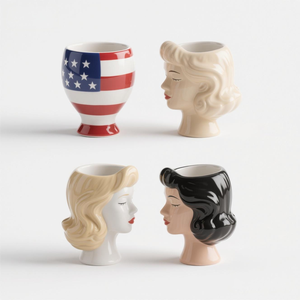 Platos para Condimentos con Forma de Cabeza de Mujer Americana en 3D Personalizados, Arte Funcional para Mesa con Pintura Artesanal para Salsas y Aderezos - Product Image 3