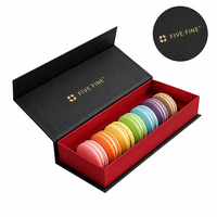 Boîte d'emballage pour macarons en papier biodégradable blanc, rigide, imprimée avec logo personnalisé