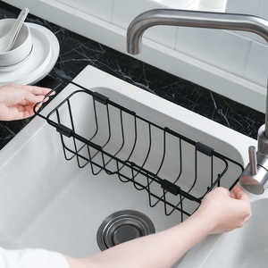 Kitchen Metal Iron Adjustable Sink Holder Organizer Faucet Sponge soap Dishwashing Bathroom Holder Storage Drain Rack