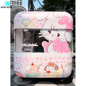 Jalan Trailer Makanan Cepat seluler Restoran Dapur penuh anjing panas es krim makanan ringan truk serat kaca ponsel BBQ untuk permen - Product Image 4
