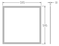 Panneau lumineux LED dimmable CCT 36W 60 x 60 cm 2800K à 6500K, éclairage périphérique, UGR <19, anti-éblouissement, luminaire de plafond pour bureaux
