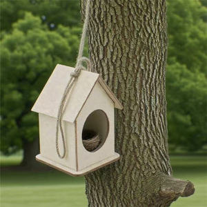Eco-vriendelijke doe-het-zelf schilderij van multiplex met dierenmotief, handgemaakte houten vogelhuisje, gegraveerd en gesneden wanddecoratie voor thuis. - Product Image 3
