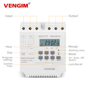 VG-KG317T สวิตช์ตั้งเวลาแบบดิจิตอลสามเฟส 380V รีเลย์ตั้งเวลาแบบตั้งโปรแกรมได้ พร้อมฟังก์ชั่นเปิด/ปิด 30 ครั้งต่อวัน/สัปดาห์ L27 - Product Image 2