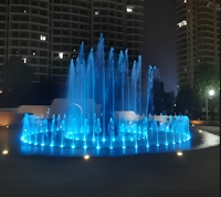 Hot-vente commerciale extérieure en acier inoxydable sec-pont sous-marin lumière LED buse fontaine d'eau avec musique danse caractéristiques