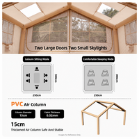Tente de camping gonflable 7,5 m² à installation instantanée pour 3 personnes, en PVC, avec structure pneumatique, tissu Oxford imperméable 3000MM, pour le camping en plein air, vente en gros