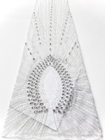 Fournisseur de dentelle de Guangzhou, tissus de dentelle africains, fleurs 3D, appliques brodées pour tissu de mariée