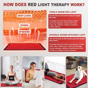 Couverture de luminothérapie rouge pour chiens, chats et chevaux, coussin chauffant infrarouge pour soulager les douleurs articulaires, relaxation et récupération, grande taille 85*55cm - Product Image 6