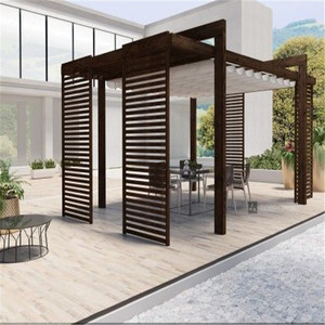 Topwindow Rétractable Auvent Coulissant <span class=keywords><strong>Tonnelle</strong></span> Jardin Métal Chaume Teinte De Toit Électrique Bricolage Lumières Pergola 3X4M - Product Image 2
