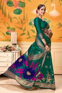 Saris en soie artificielle pour occasions spéciales, mariages, designs modernes multicolores, lavables, durables, pour femmes, vente en gros Alphanumero - Product Image 6