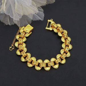 Jxx Fashion 24K Gold Plated Heavy <b>Chain</b> Bracelet Wholesale Trendy Charm Bracelets for Women and Men Mainly Made of Brass - Product Image 4