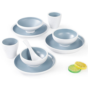 Service de table en mélamine KABYYA Nordic, 4 pièces, bols à condiments avec soucoupes et cuillère, pour hôtel et restaurant - Product Image 1