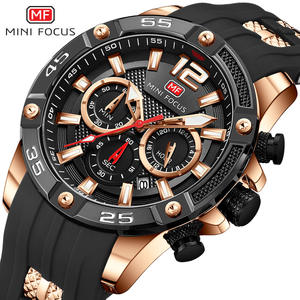 MINI FOCUS MF0349G <span class=keywords><strong>Elegante</strong></span> <span class=keywords><strong>Orologio</strong></span> da <span class=keywords><strong>Uomo</strong></span> al Quarzo di Guangzhou, Cinturino in Silicone, 3 Quadranti, Cronografo con Display Data, Design Sportivo - Product Image 3