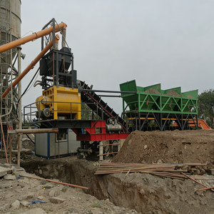 Centrale à béton mobile pour la construction, ligne de production d'usine, centrale de mélange de béton portable avec adjuvants - Product Image 1