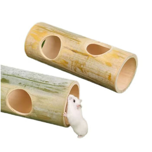 Tunnel en bambou avec une ou deux ouvertures pour hamsters, souris, rats, canaris, perruches, cockatoos, perroquets. - Product Image 1