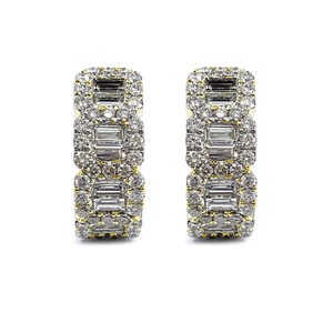 Bijoux en livraison directe Simply Best Quality 18k Solid Yellow Gold Natural Diamond Round Hoops Earring Huggie For Gift - Product Image 1
