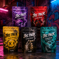 Sac en Mylar Réutilisable Anti-Odeur avec Logo Personnalisé 3,5g Découpe à la Moule Ziplock Impression Gravure Forme Spéciale Impression en Forme d'Aliments