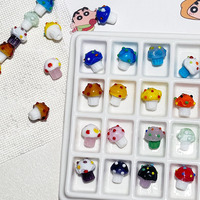 Perles en verre à pois mignonnes, motif champignon, pour DIY, bracelet, collier, accessoires de perles en vrac