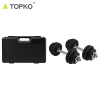 Ensemble d'haltères en fonte de haute qualité TOPKO 20 kg, équipement de fitness pour la salle de sport, ensemble d'haltères multifonctionnel pour la musculation