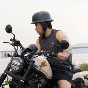Casque de moto rétro allemand semi-ouvert en ABS pour hommes et femmes, casque de moto vintage avec doublure en mousse, pour moto électrique Halley, neuf - Product Image 5