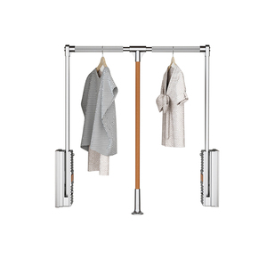 Barra de Armario Plegable de Aluminio Ecológica BENE, de un Solo Nivel, para Montar en la Pared, para Almacenamiento de Ropa - Product Image 1
