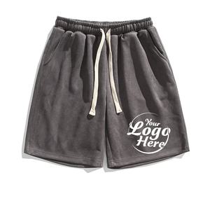 Pantalones cortos de gimnasio personalizados para correr, estampado de tela de poliéster, ropa informal estilo Hip Hop, pantalones cortos lisos para deportes de ocio al aire libre para hombres - Product Image 1