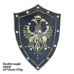 Goldener Doppeladler-Wappen-Ritterschild, 35 x 53 cm, für Kinder, Rollenspiel, Cosplay, Kostüm, Requisite, Spielzeug, Halloween, leicht, sicher - Product Image 1