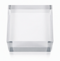 Vente en gros de blocs de présentation en acrylique transparent poli de 2x2x1 pouces, support pour bijoux, base personnalisée OEM