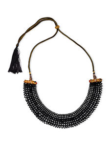 Collier élégant en perles noires fait main pour femmes, bijoux ethniques bohèmes, accessoires de festival - Product Image 3