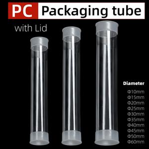 Op maat gemaakte transparante kunststof buisverpakking, transparante container, transparante buis, ronde buis, harde buis, holle buis met deksel - Product Image 1