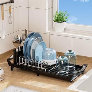 Égouttoir à vaisselle compact extensible en acier inoxydable, personnalisable avec logo et couleur, pour comptoir de cuisine - Product Image 1