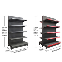 Étagère de supermarché en métal robuste double face sur mesure à faible MOQ avec protection anticorrosion