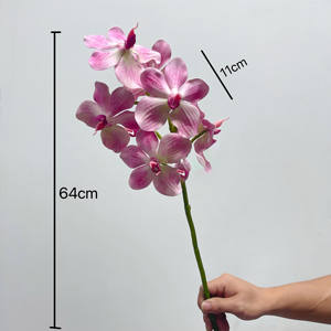 Decoración para el Hogar, Arreglo Floral para Boda, Ramo de Orquídeas Artificiales Sintéticas con Mariposas - Product Image 4