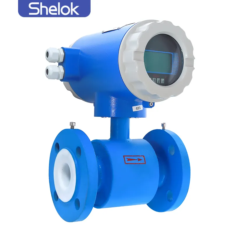 Shelok Dn200 مقياس تدفق مغناطيسي للكريات السائل I2c Rs485 خارج مقياس تدفق كهرومغناطيسي