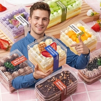 Boîte à gâteau en plastique PS vente chaude avec logo personnalisé recyclable 1-2mm d'épaisseur pour emballage alimentaire