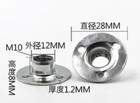 10pcs Carbon Steel Flange Coupling with M6 M8 M10 M12 Thread Zinc Plating Three Hole Lock Nuts Furniture Connector Fastener