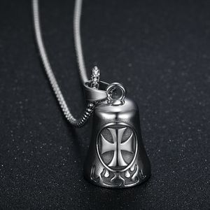 Stainless Steel <b>Cross</b> Pendant Necklace Vintage Polished Bell Shape Unisex Fashion Jewelry - Product Image 1